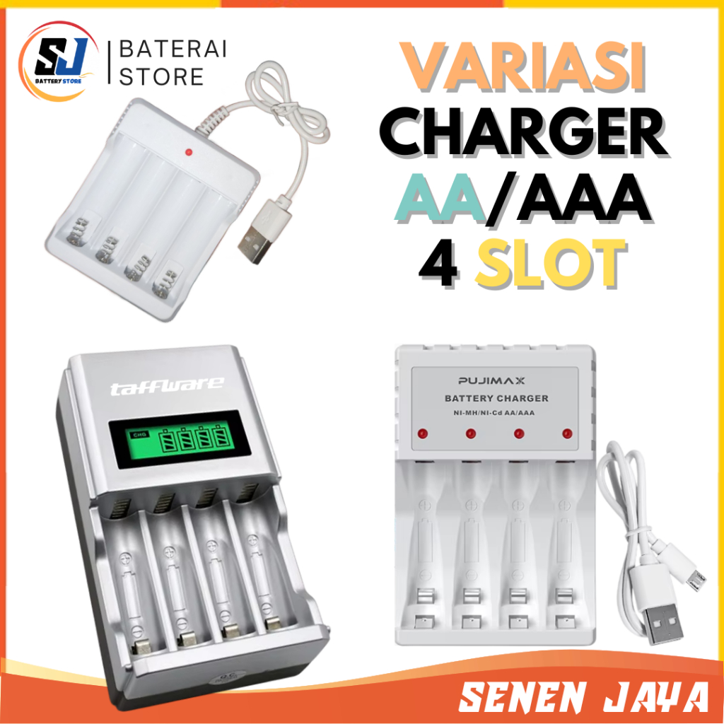 Charger Baterai AA AAA TERMURAH DAN PREMIUM Charger AA AAA 4 Slot Charger AA AAA variasi Charger AA 