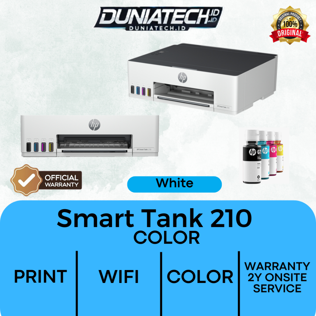 Printer HP Smart Tank 210 Print Kertas A4 Cetak Murah Color Warna - Smart Tank 210