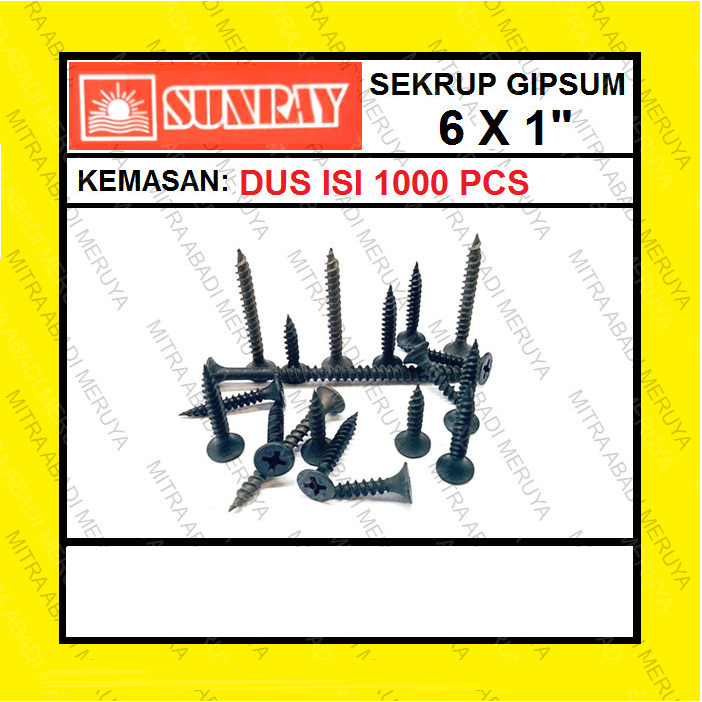 Sekrup Gipsum Sekrup Gypsum Skrup Gipsum 6x1" GROSIR DUS