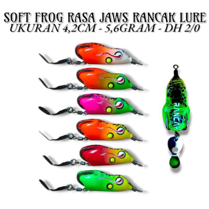 SOFT FROG RASA JAWS RANCAK LURE ACTION BERISIK UMPAN CASTING GABUS TOMAN