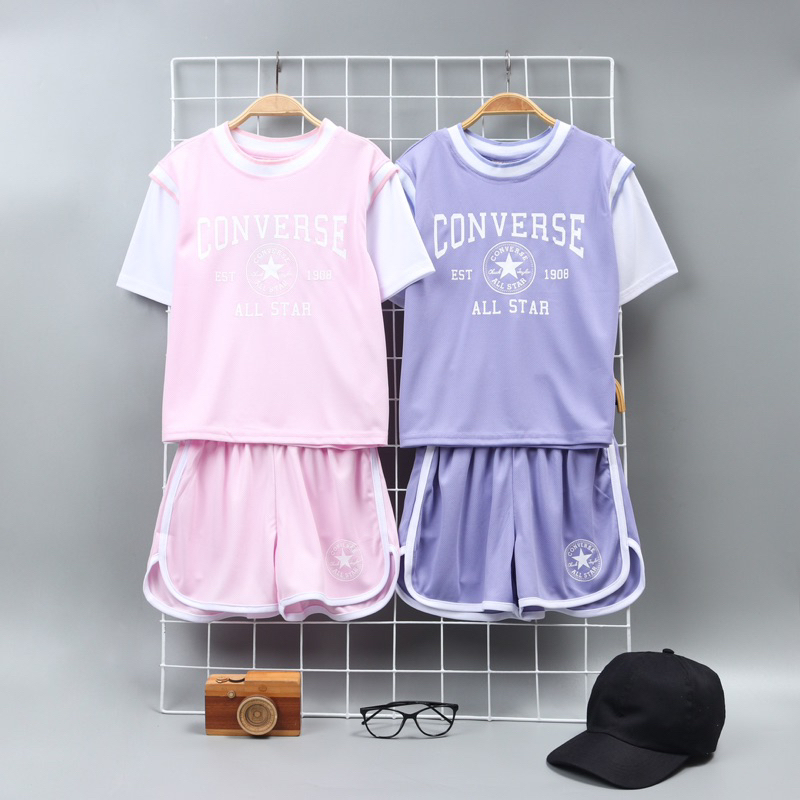 CONVERSE SPORT SET / baju basket anak/ setelan baju olahraga converse ank