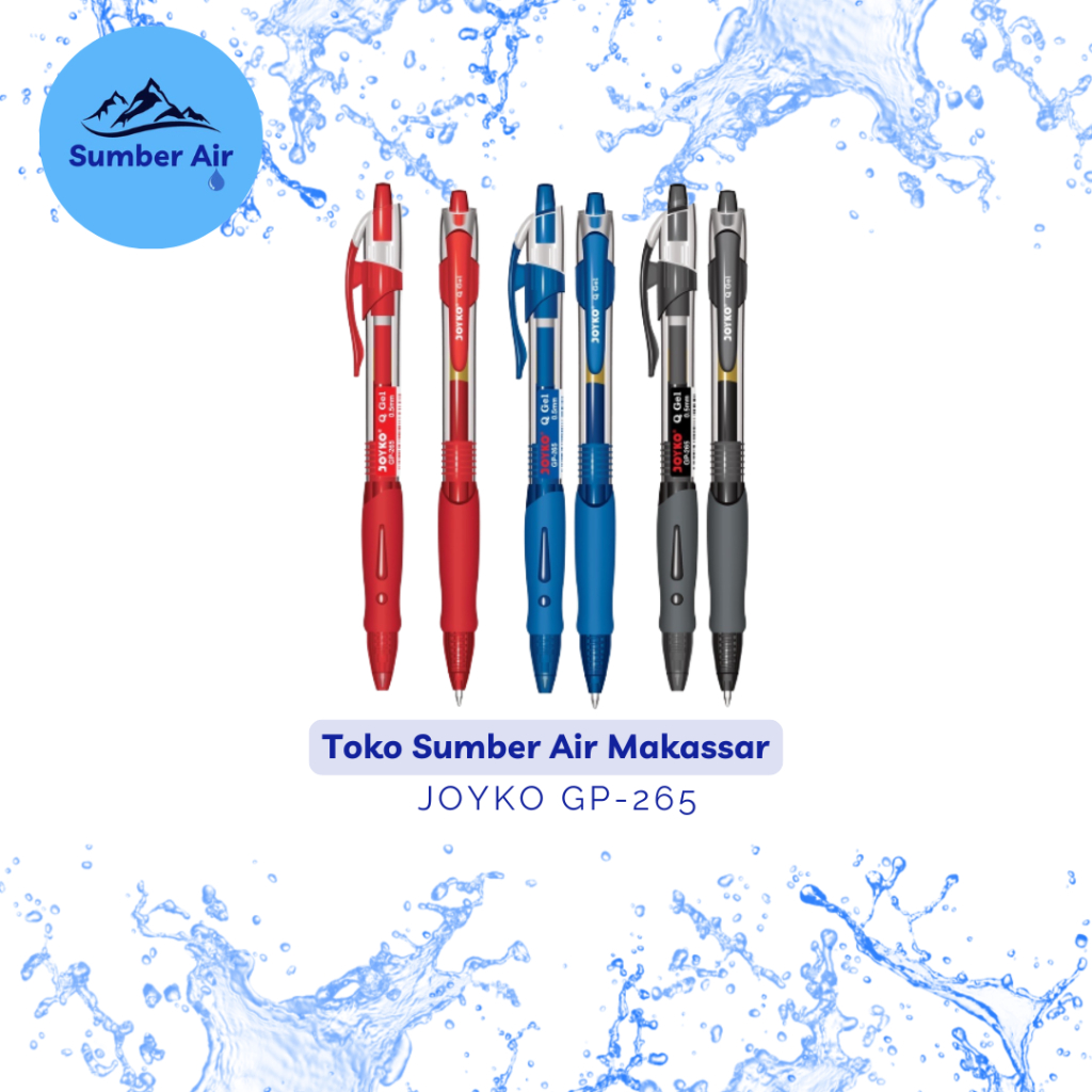 JOYKO Gel Pen | Pulpen Pena Bolpoin Hitam Biru Merah Joyko GP-265 Q Gel - 0.5mm |