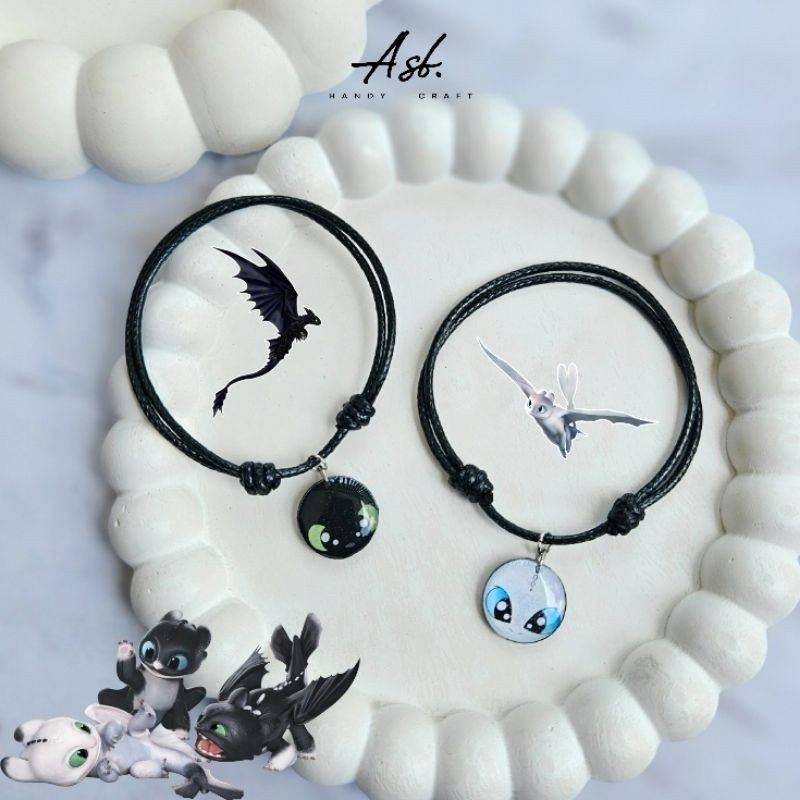 Gelang Couple Nigth Fury & Light Fury Toothless How to Train Your Dragon Desney