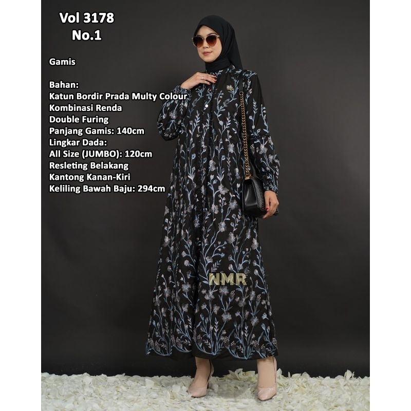 Gamis Katun Bordir Jumbo by Namira @NMR