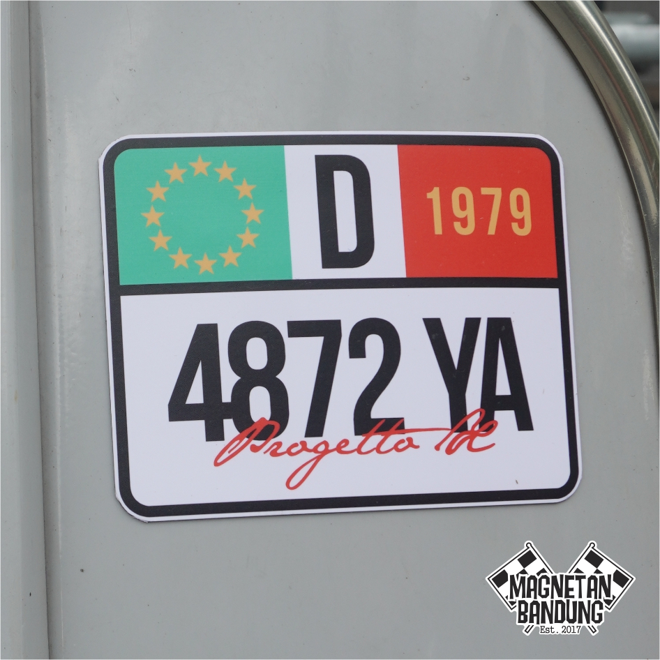 Plat Nomor Nopol Magnet Untuk Vespa Classic Modern Matic Bendera Euro