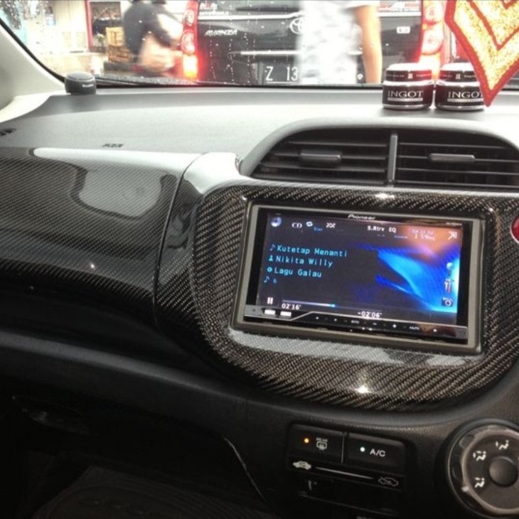 Cover Laci & Head Unit Honda Jazz GE8 Carbon Kevlar