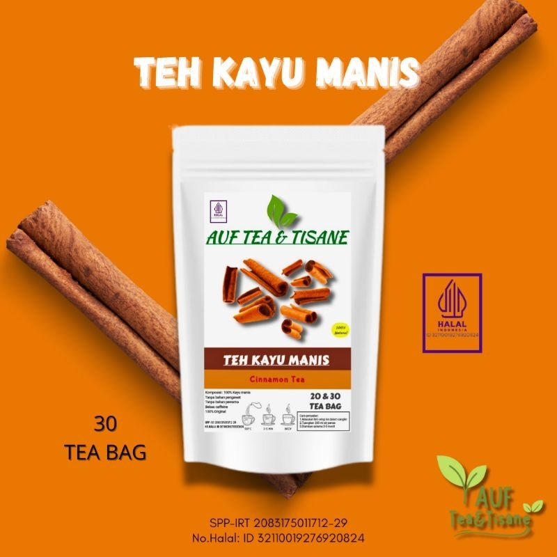 

CINNAMON TEA/TEH KAYU MANIS PURE 100% ORGANIC,ISI 30 TEA BAG(TEH CELUP)