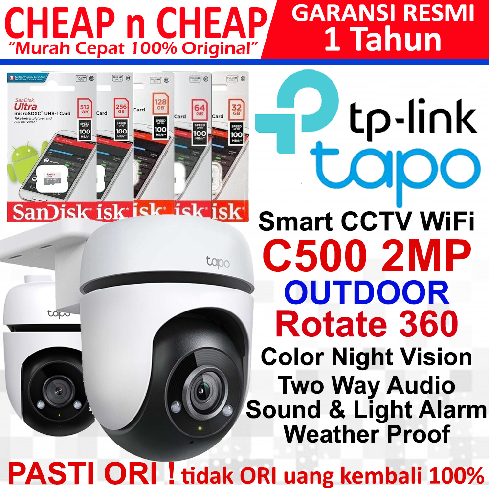 TAPO C500 2MP Outdoor Rotate 360 Bicara Dengar - Smart IP Camera Wifi Wireless Camera CCTV