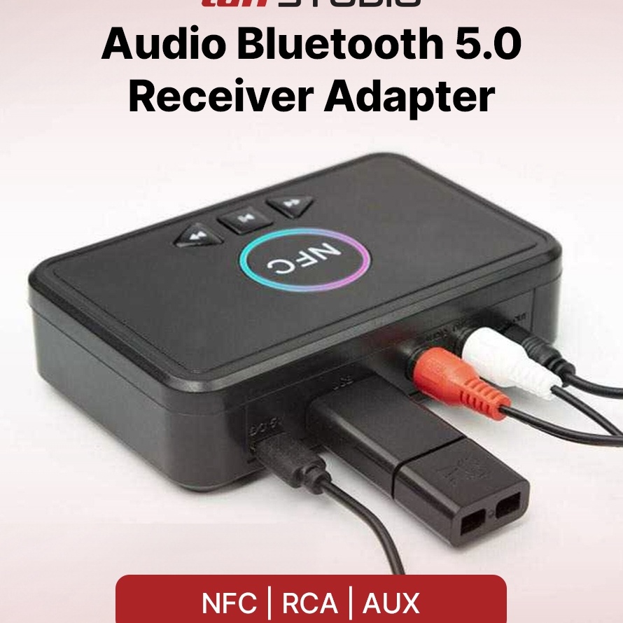 Spesial Audio Bluetooth 5 Receiver Adapter NFC RCA AUX  D1  Receiver NFC Bluetooth