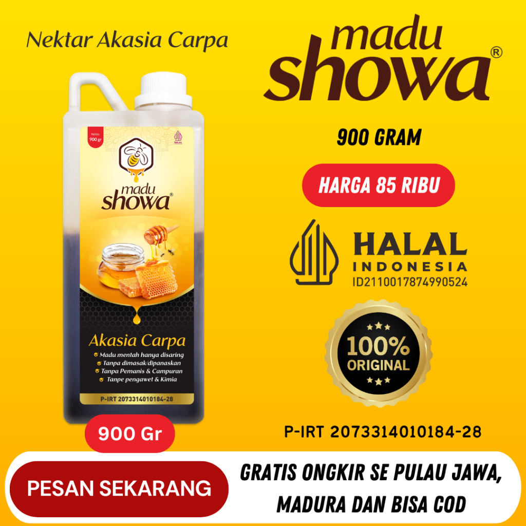 

Madu Showa Akasia 900gram 100 % ASLI