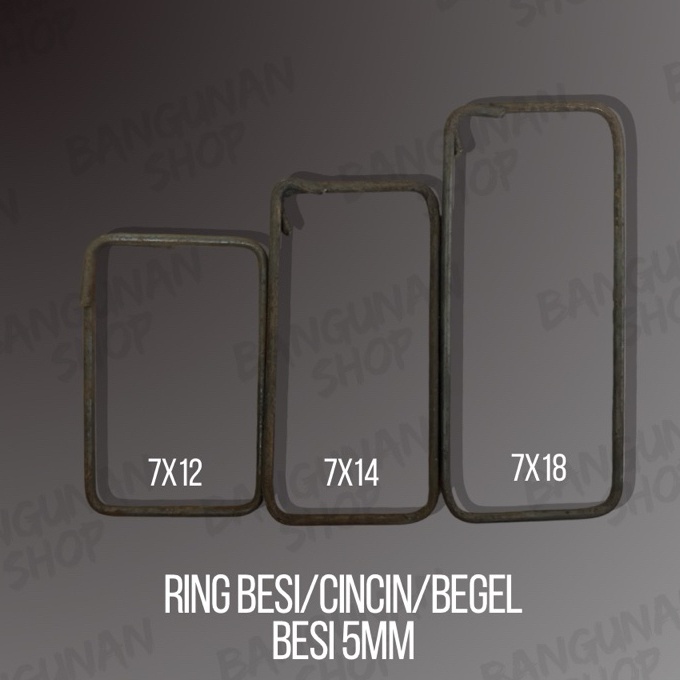 Spesial Besi RingCincinBegel 5mm ukuran 7x12  7x14  7x18