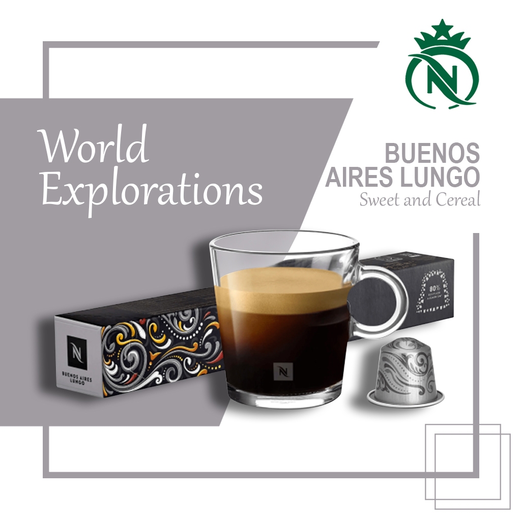 

Capsule Nespresso Buenos Aires Lungo Original Nestle - Kopi Kapsul Cereal and Caramel Flavours