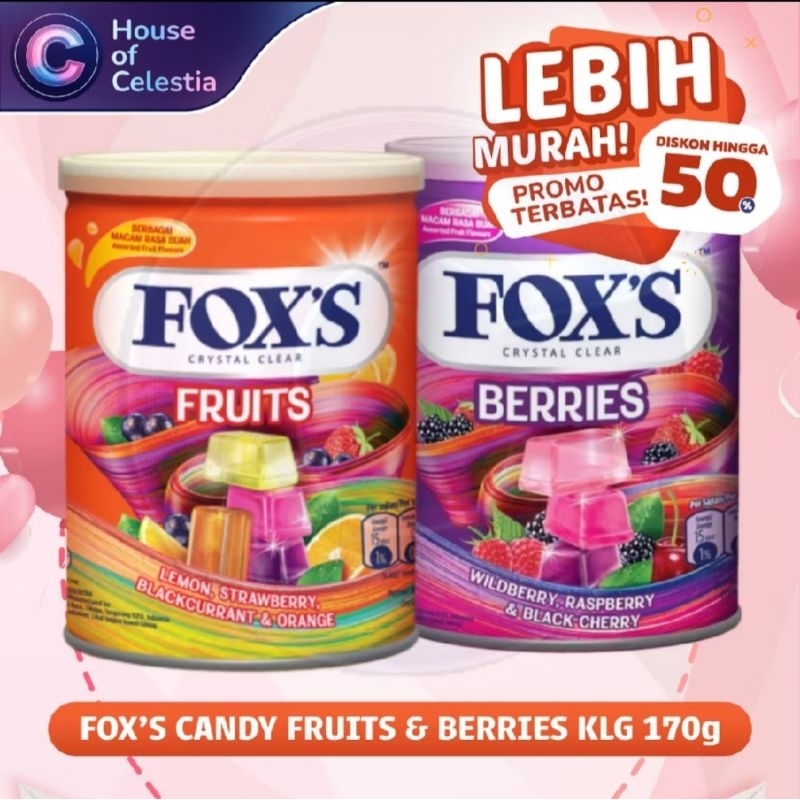 

Foxs Fruit Candy 170g Termurah