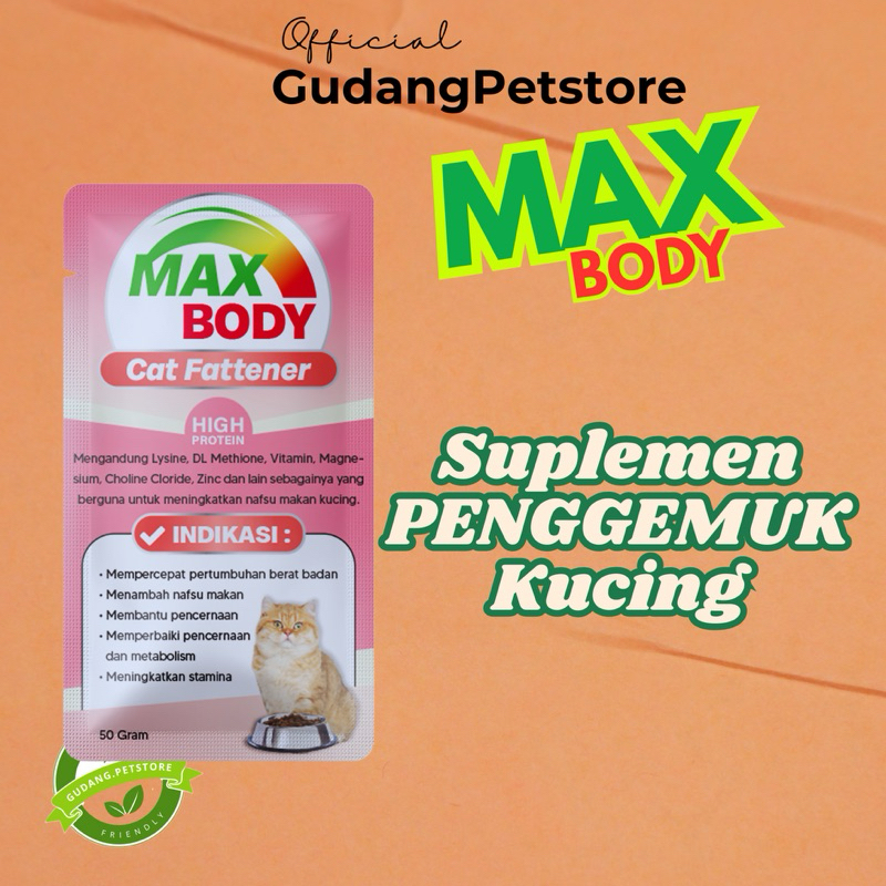 Multivitamin Nafsu Makan Kucing MAX BODY CAT Penggemuk kucing 50gr