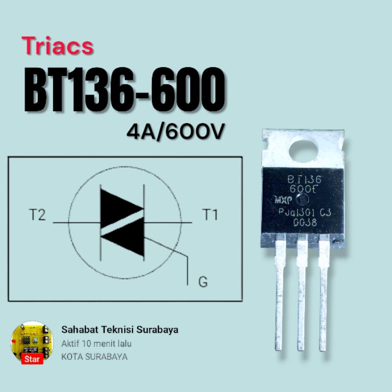 4pcs BT136 - 600 Triac BT136 600 | Transistor BT136