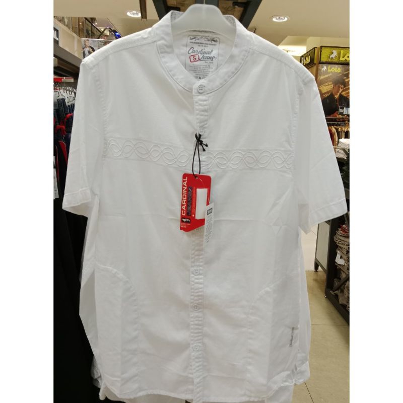 Kemeja koko pendek pria Cardinal jeans original mens CAHAI02929P 08A Baju koko pendek pria putih baj