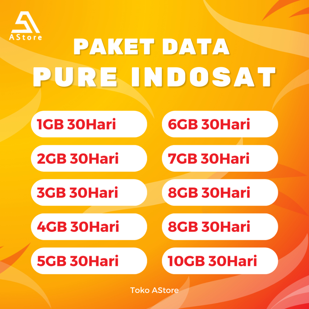 PAKET DATA PURE INDOSAT OOREDOO / IM3 | FULL 24 JAM | 30 HARI | SEMUA ZONA