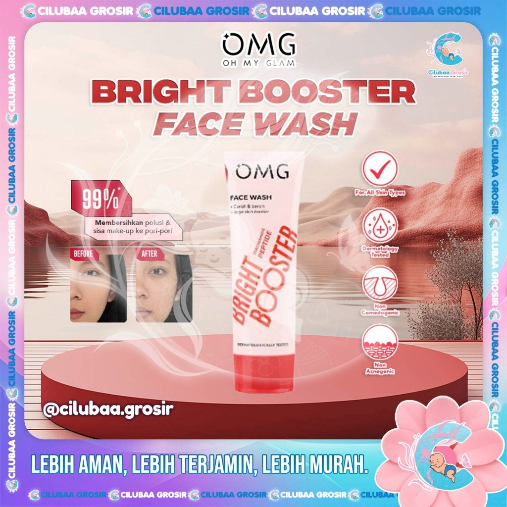 OMG Bright Booster Face Wash 50ml & 100ml || Oh My Glow Sabun Wajah Semua Jenis Kulit || Foam Cleans