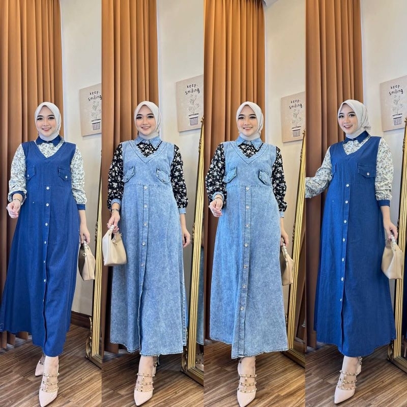 Aruna Dress Jeans Gamis Fashion Muslim