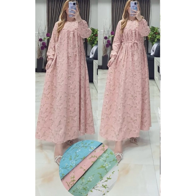 Crinkle Gamis Dress Hari Raya Baju Lebaran Crinkle Busui Daster Gamis Panjang vs