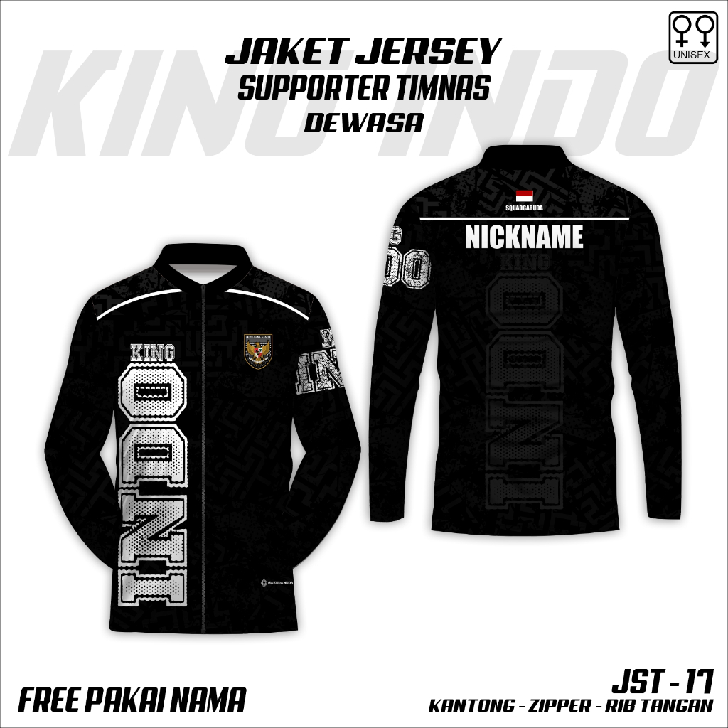 Jaket jersey suporter timnas indonesia kaos baju sepak bola timnas
