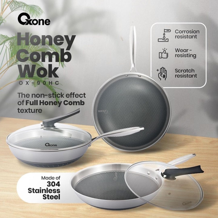 Oxone OX-90HC Honeycomb Wok Penggorengan 30cm
