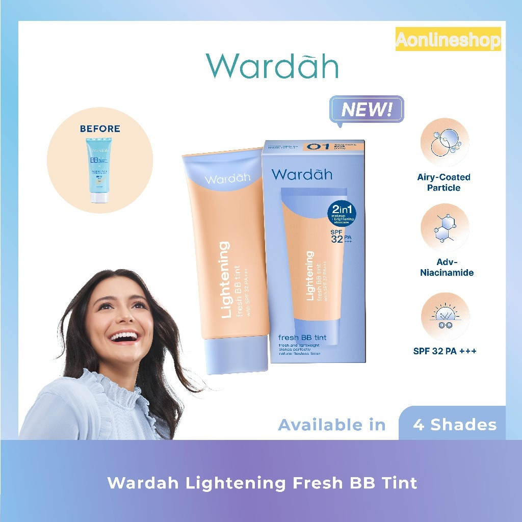 AS Wardah Lightening Fresh BB Tint Alas Bedak Wardah BB Cream SPF 32 15 ML