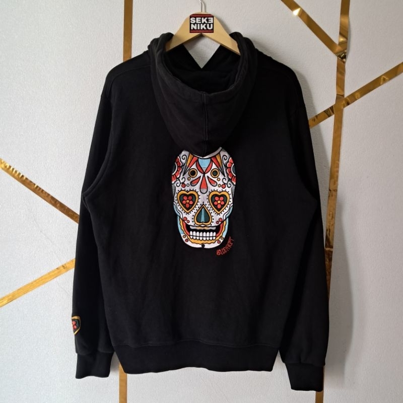 Hoodie ATW ARTIST WEAR Backit tengkorak full Bordir bahan babyteri tebal berat