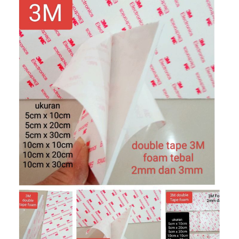 Double tape foal 3M double tape super kuat double tape tebal 2mm, 3mm