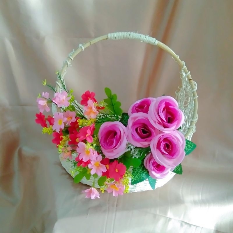 Keranjang Rotan Bulat Cincin & Ayunan Parsel Hantaran