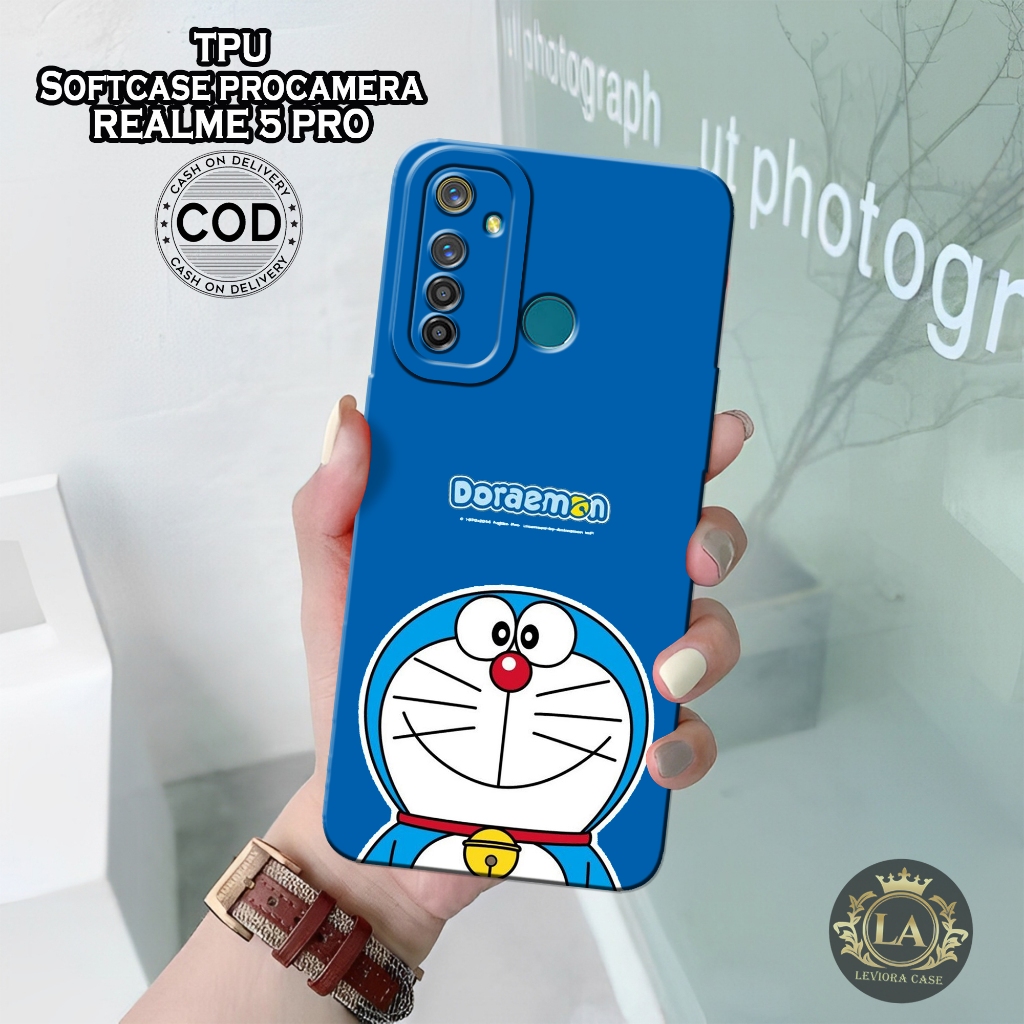 Case Realme 5 Pro Terbaru - Leviora Case - Fashion Case Doraemon - Softcase  Realme 5 Pro Terbaru - 