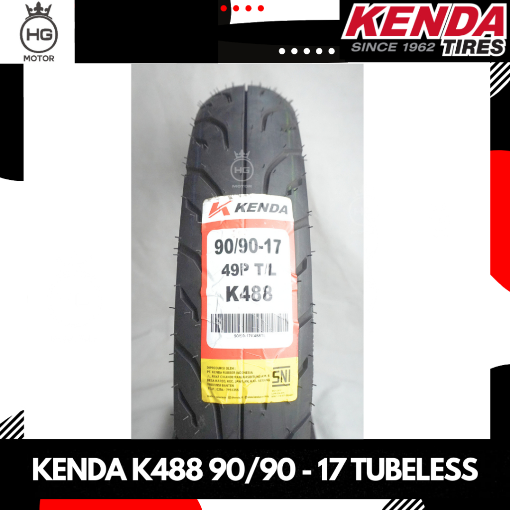 BAN LUAR KENDA 90/90 Ring 17 K488 TUBELESS ban Motor Bebek Sport Tubeless