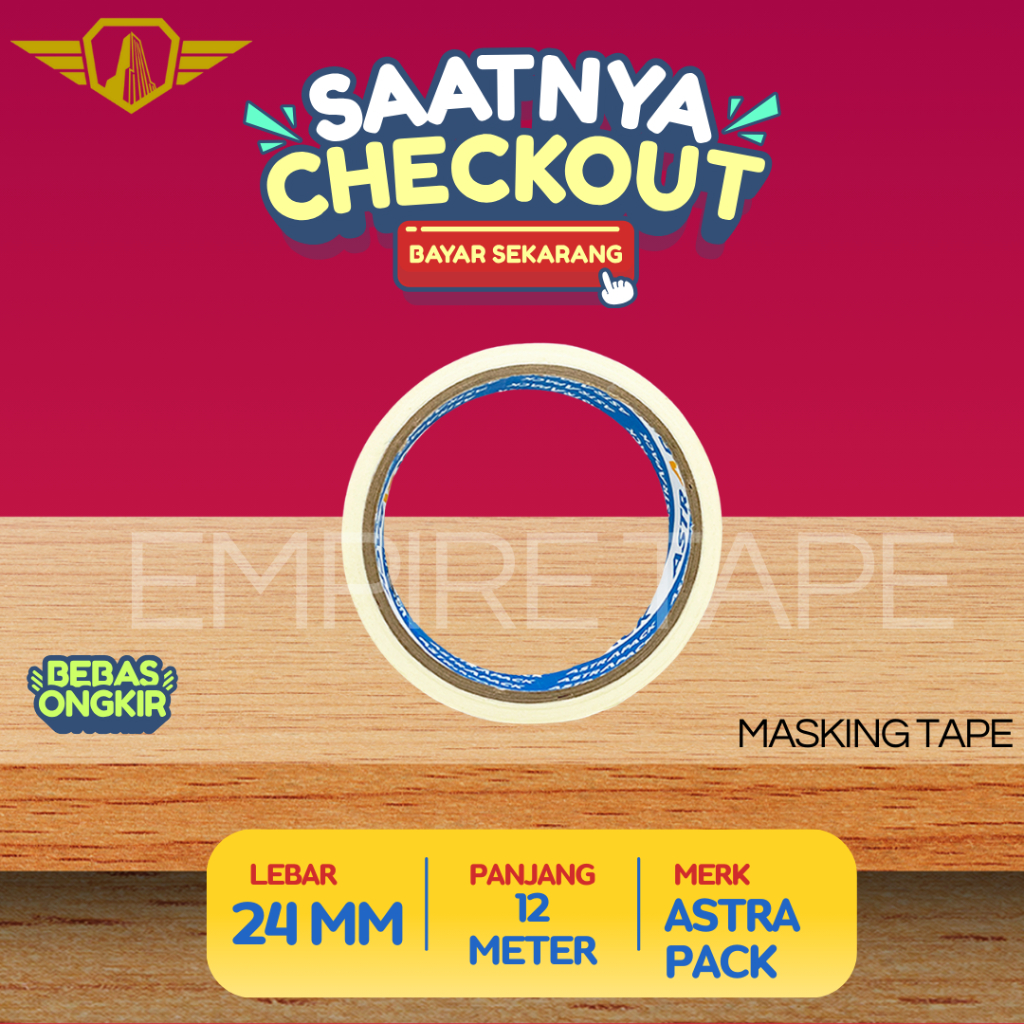 

Lakban Kertas 1 Inch 24 Mm x 12 Meter | Masking Tape Berkualitas Astrapack