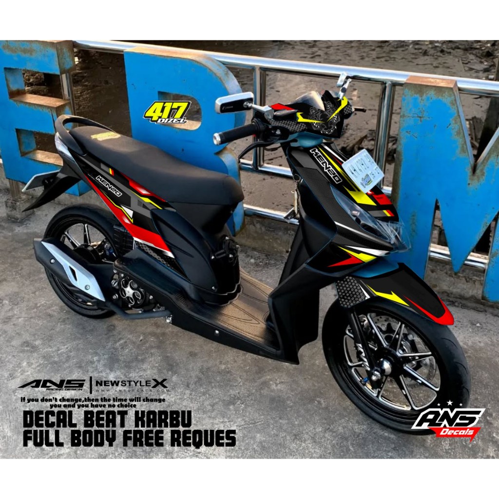 Decal Stiker Full Body BEAT Karbu 2006 2007 2008 2009 Decal Beat Karbu Decal Road Race