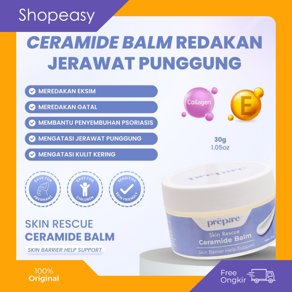 Prepare - Salep Eksim Eczema Pelembab Kulit Kering Tangan Kaki Bekas Jerawat Punggung Gatal Alergi