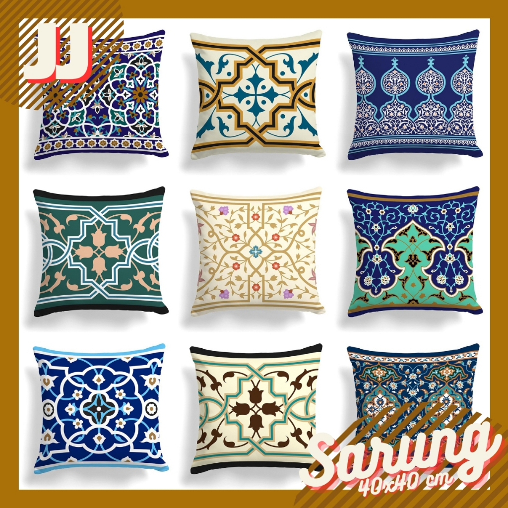 SARUNG BANTAL SOFA PRINT MOTIF TURKISH MUNIRA SERIES 40X40 CM
