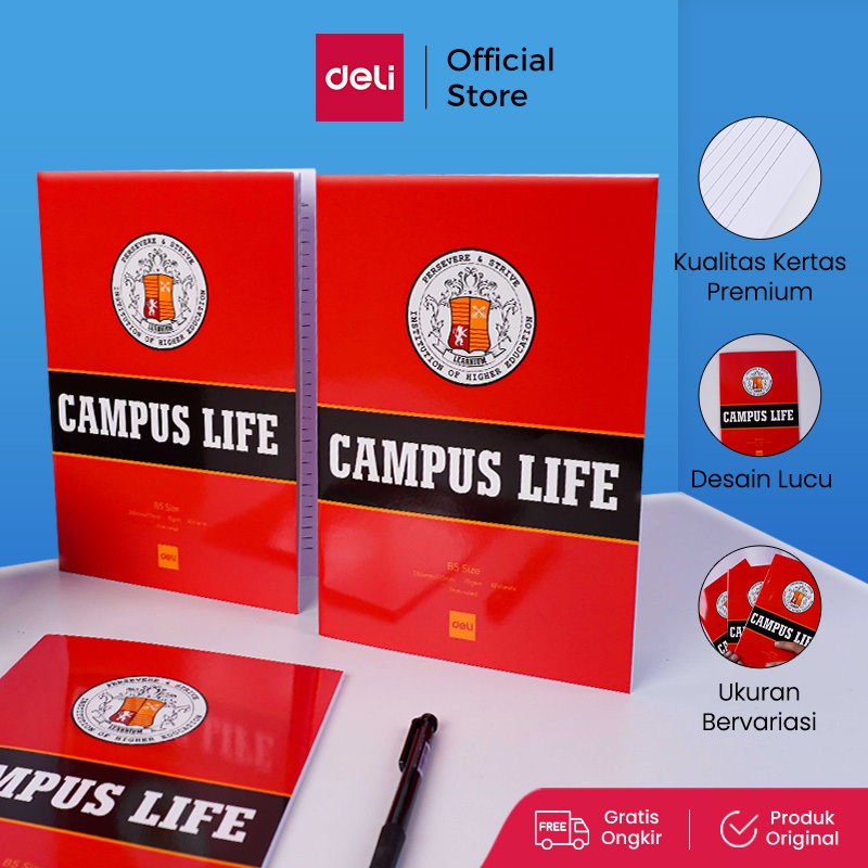 

Deli Campus Writing Book / Notebook / Buku Tulis Sekolah B5 42 Lembar CNA538 CNA558 CNB542