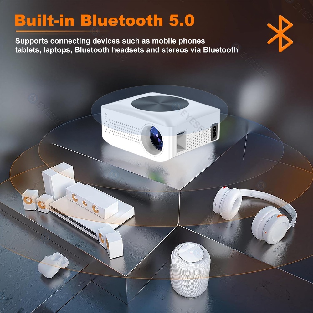 T1 PRO Proyektor Android 4k UHD 7000 Lumens LCD Proyektor 2.4G WiFi Bluetooth 5.0 Portable Home