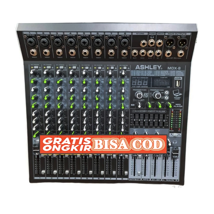 Mixer ashley mdx8 mdx 8 mdx original ashley 8 Mono / Mic Line 4 Band EQ Gain Control 7 Band Stereo G