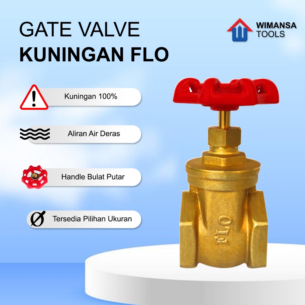 GATE VALVE KUNINGAN 2 INCH FLO - STOP KRAN