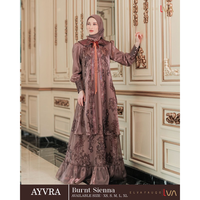 GAMIS LVA SYARI - AYVRRA BURNT SIENNA by lva syari / GAMIS MUSLIMAH SET OUTER +SCRAVE MEWAH KEKINIAN