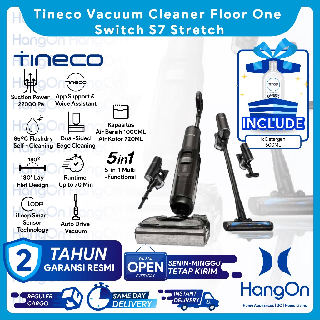 Tineco Floor One Switch S7 Stretch Wet and Dry Cordless Stick Vacuum Cleaner and Floor Washer Vakum 