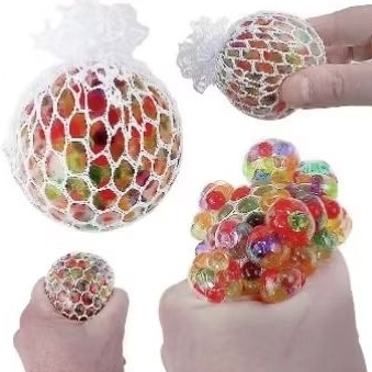 Squishy Mesh Ball  Rainbow / Small Ball / Stress Ball Pelangi / Squish Ball / Bola Jaring Anggur  Pe