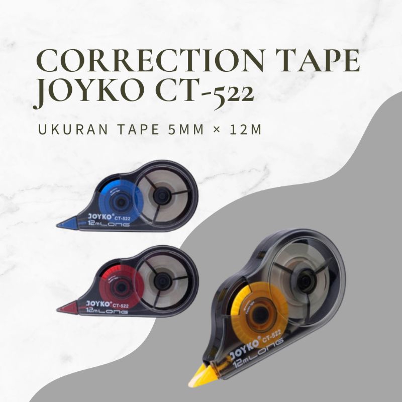 

Correction Tape Joyko CT-522 / Tip X kertas Joyko 12M