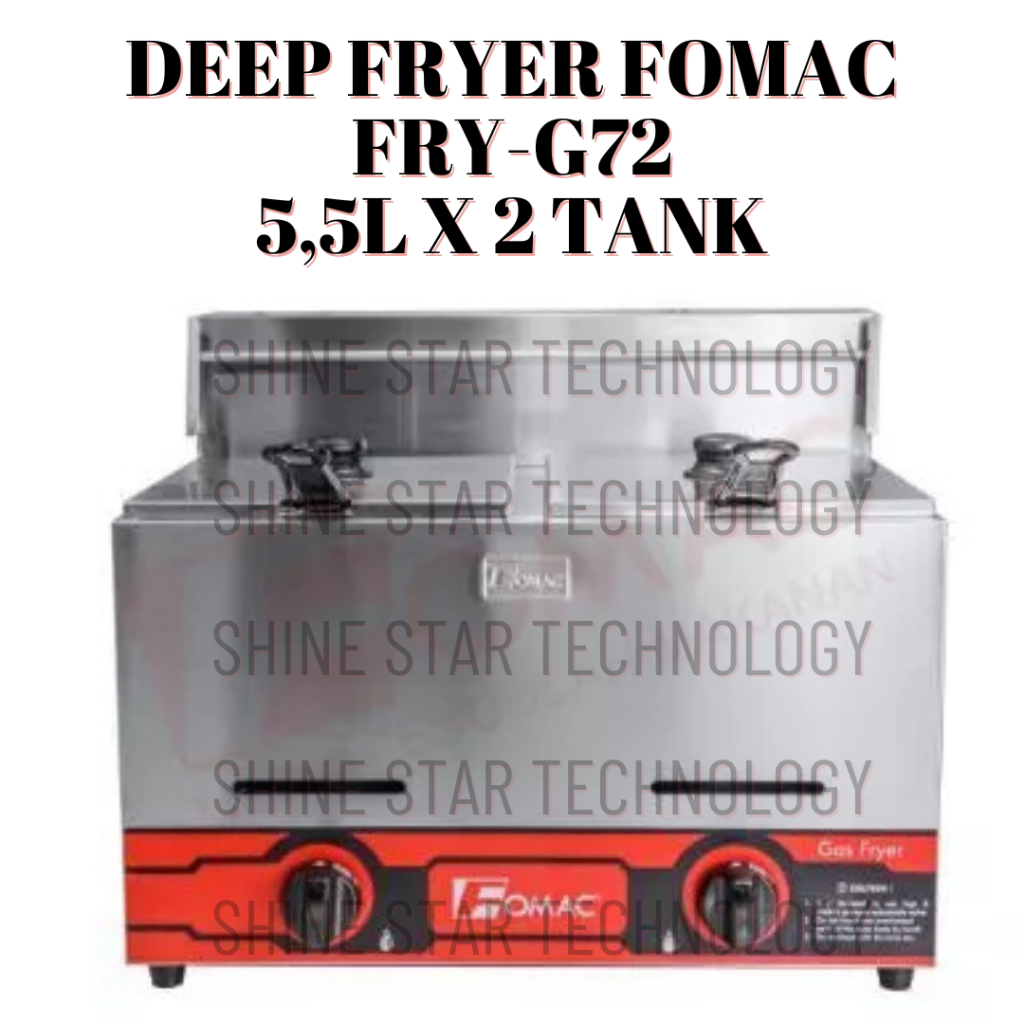 FOMAC GAS DEEP FRYER Gas Deep Fryer Penggorengan Makanan 5,5L X 2 FRY-G72 FOMAC