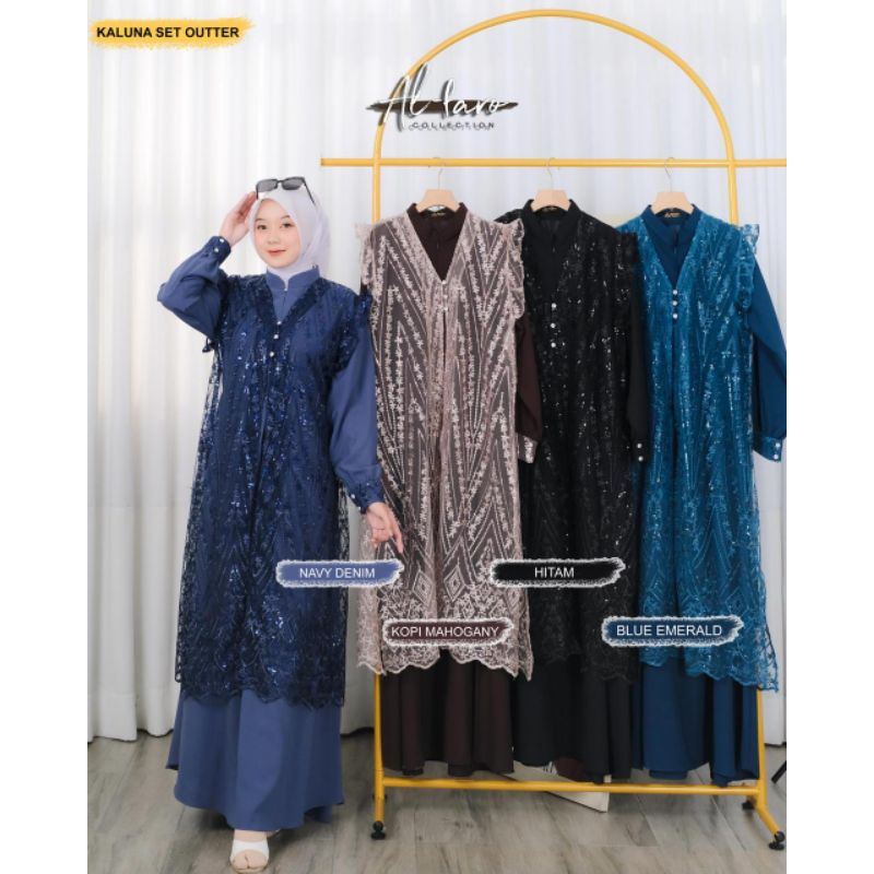 Kaluna Set Outer ORI by Al Faro/ Gamis Kaluna Set Outter by Al Faro/ Gamis Set Outer Al-Faro Bahan S