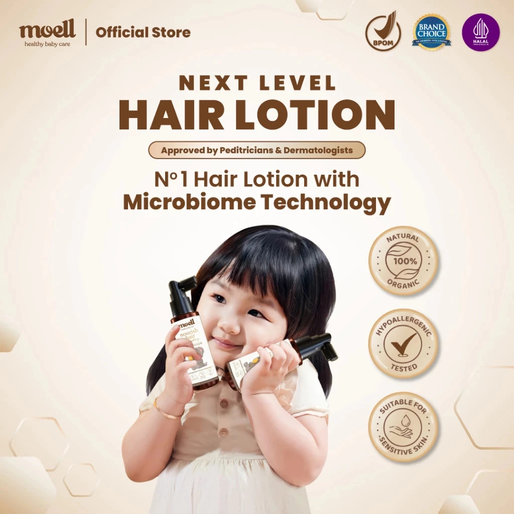 MOELL Hair Lotion / Baby Hair Lotion / Hair Lotion Anak / Hair Lotion Bayi / Hair Lotion Moell