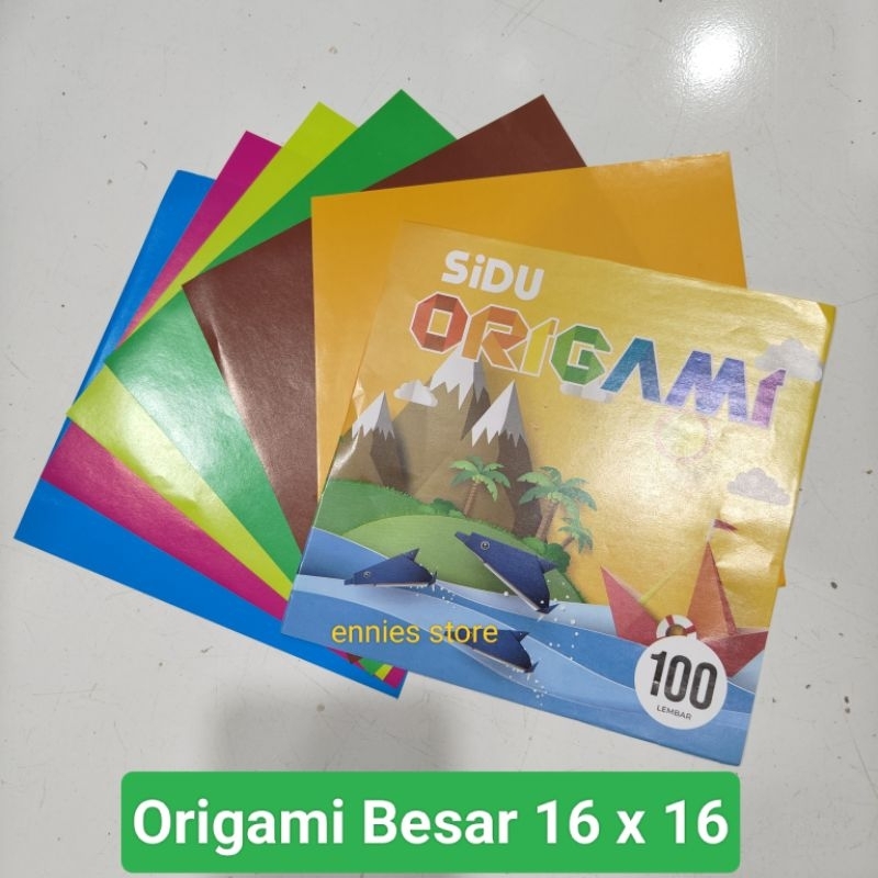

1 Pak 100 Lembar Origami Kertas Lipat SIDU Besar 16 x 16