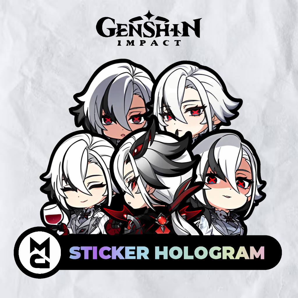 

Sticker Hologram Genshin Impact Arlecchino Stiker Vinyl Waterproof Vynil Aesthetic Lucu Helm Laptop Motor