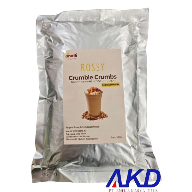 

Topping/Remahan/Crumble Crumb Caramel Rossy 500 Gram